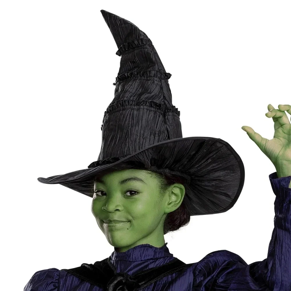Wicked Movie Girls Costume 6-6X Deluxe‎ Elphaba Witch Costume With Hat Wizard Oz - Picture 5 of 11